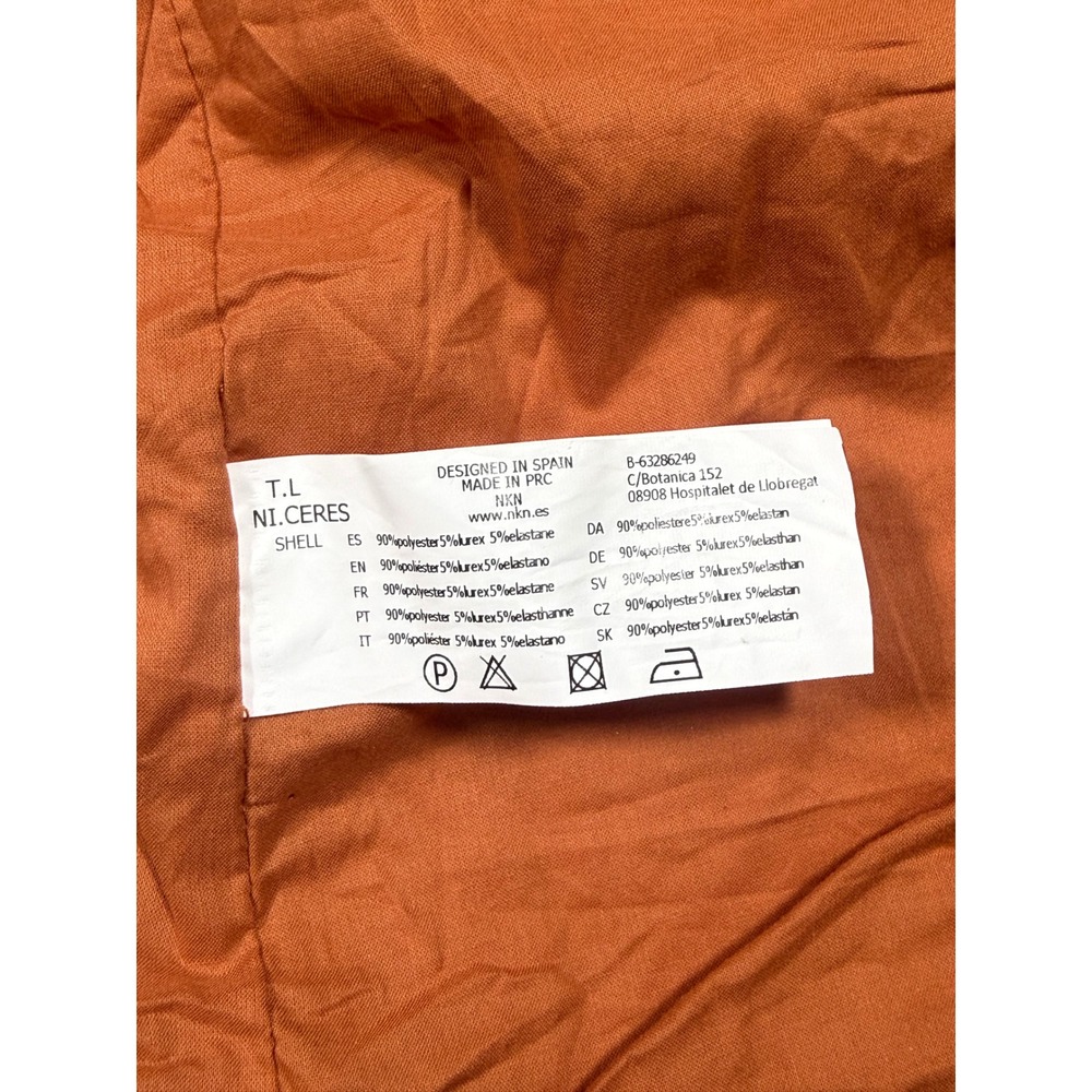 Fall Shimmer Indie Nekane NKN Copper Orange Metallic Button Front Vest Size L - Picture 7 of 8